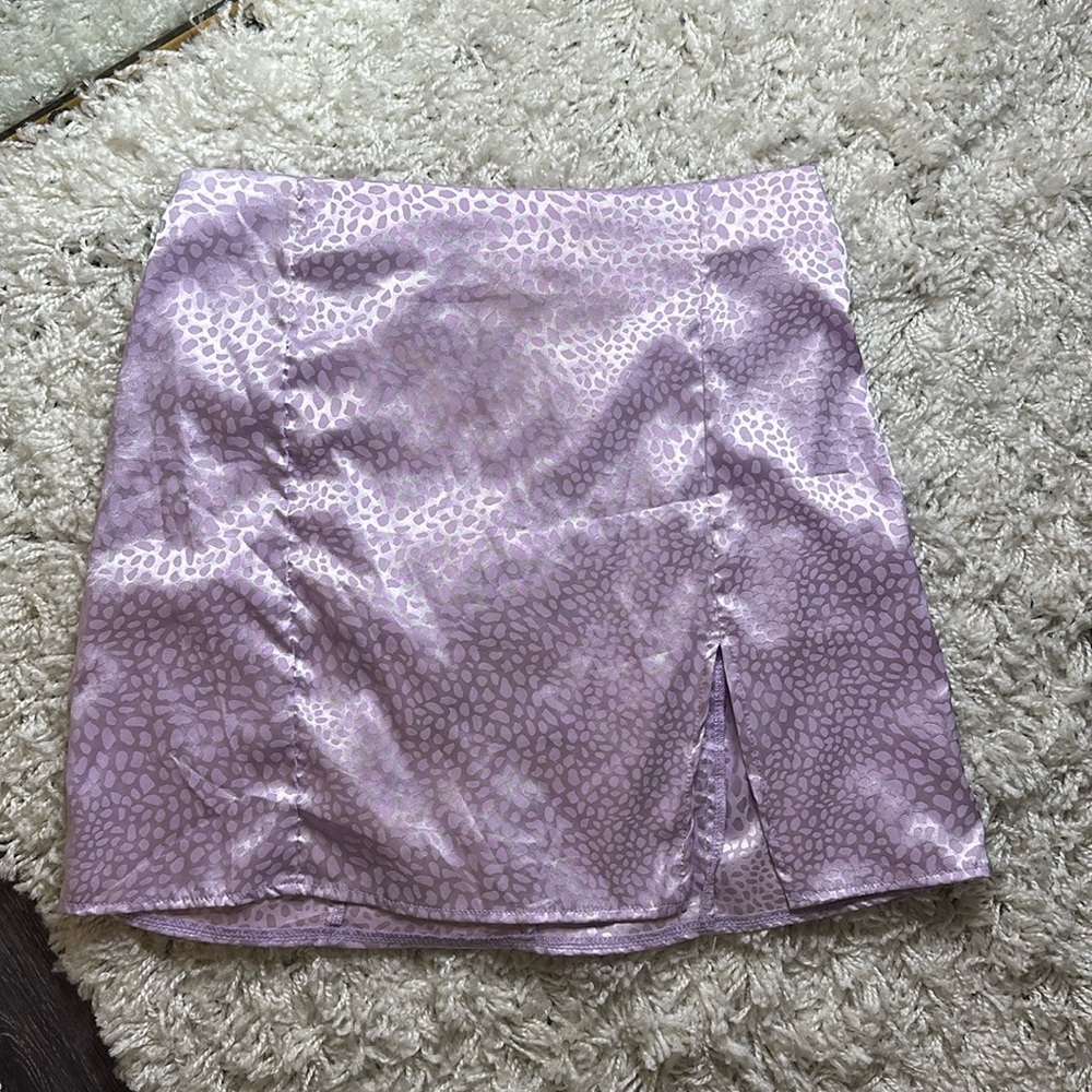 Purple Leopard Print Mini Skirt